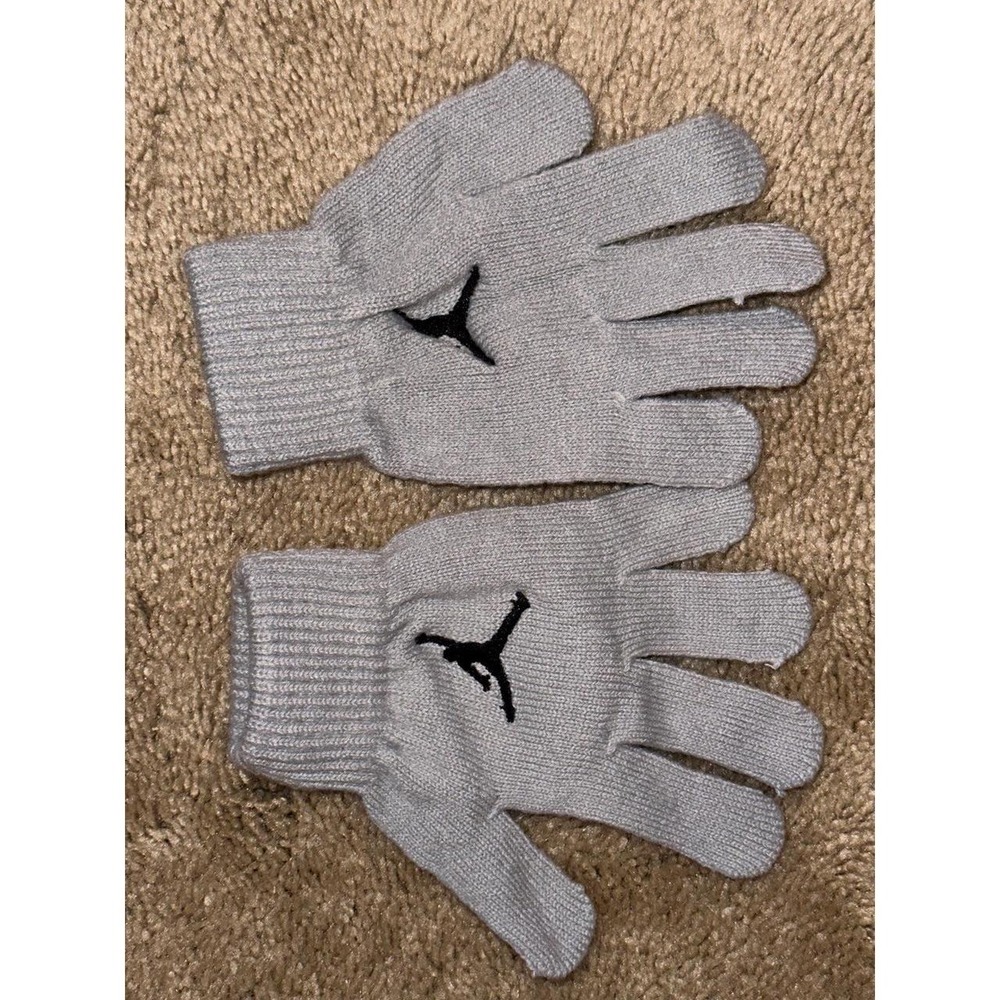 Grey AIR JORDAN Gloves Sz YOUTH
